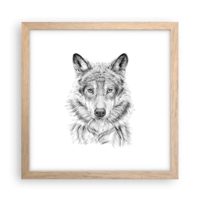 Poster in light oak frame - Born Leader - 30x30 cm