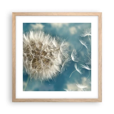 Poster in light oak frame - Breath of an Angel - 40x40 cm