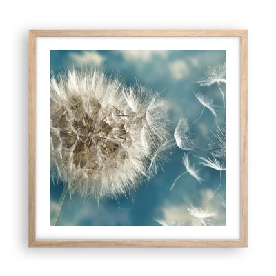 Poster in light oak frame - Breath of an Angel - 50x50 cm