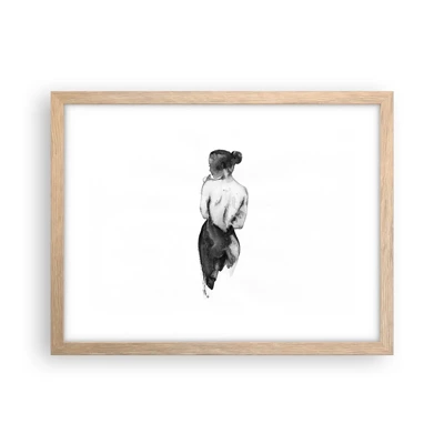 Poster in light oak frame - By Her Side the World Disappears - 40x30 cm
