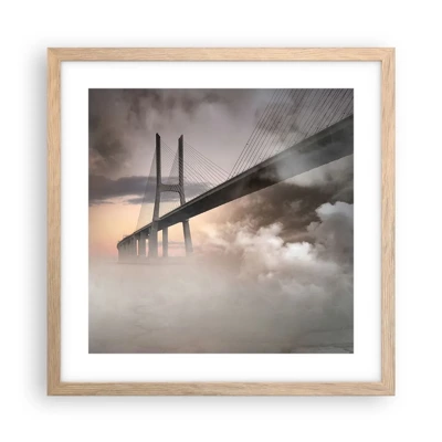 Poster in light oak frame - By the River that Doesn't Exist - 40x40 cm