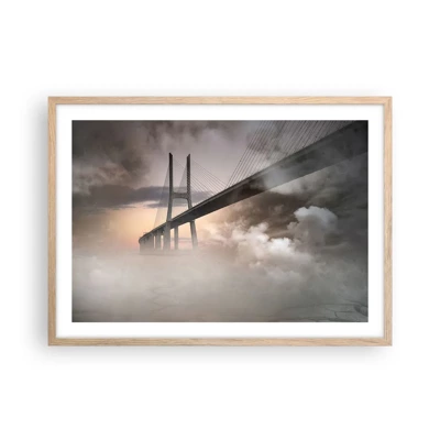 Poster in light oak frame - By the River that Doesn't Exist - 70x50 cm