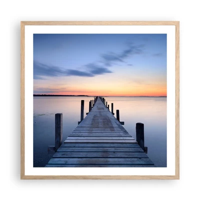 Poster in light oak frame - Calm of a Quiet Dusk - 60x60 cm