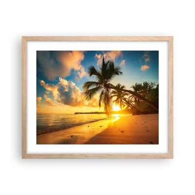 Poster in light oak frame - Caribbean Dream - 50x40 cm
