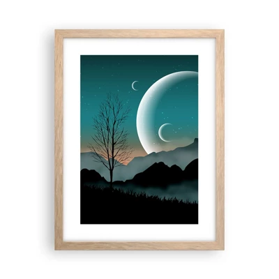 Poster in light oak frame - Carnival of a Starry Night - 30x40 cm