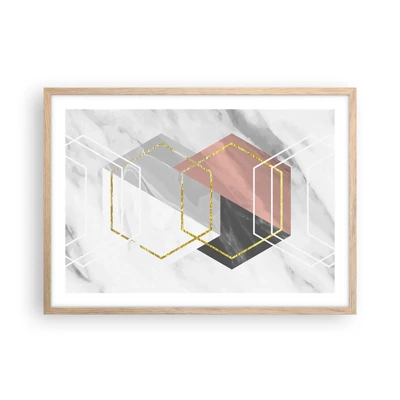 Poster in light oak frame - Chain Composition - 70x50 cm