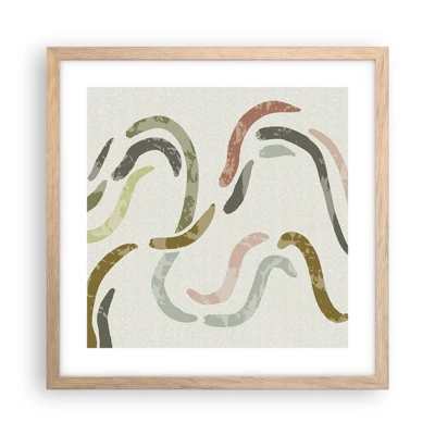 Poster in light oak frame - Cheerful Dance of Abstraction - 40x40 cm