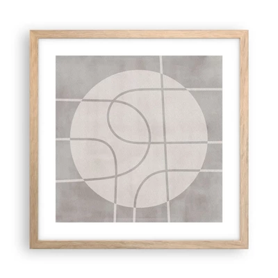 Poster in light oak frame - Circular and Straight - 40x40 cm