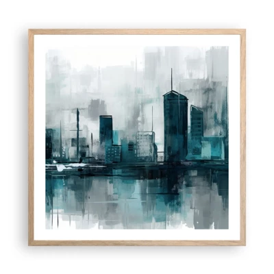 Poster in light oak frame - City in the Colour of Rain - 60x60 cm