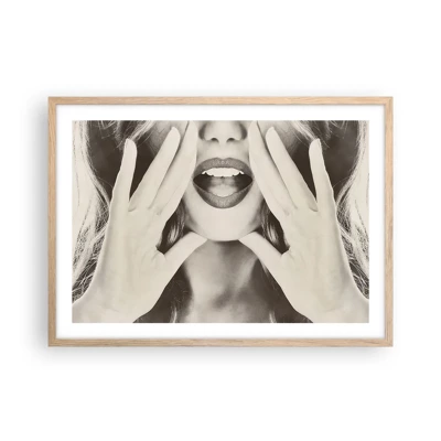 Poster in light oak frame - Coming! - 70x50 cm