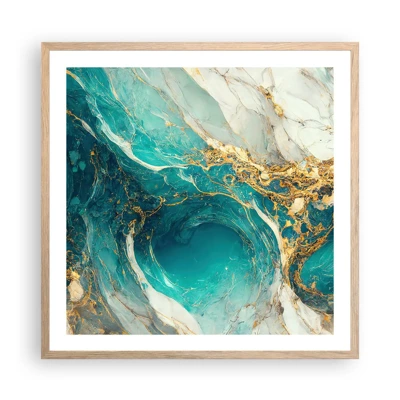 Poster in light oak frame - Composition with Veins of Gold - 60x60 cm