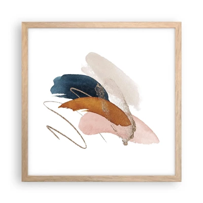 Poster in light oak frame - Composition with Wings - 40x40 cm