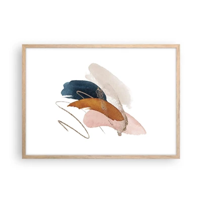 Poster in light oak frame - Composition with Wings - 70x50 cm