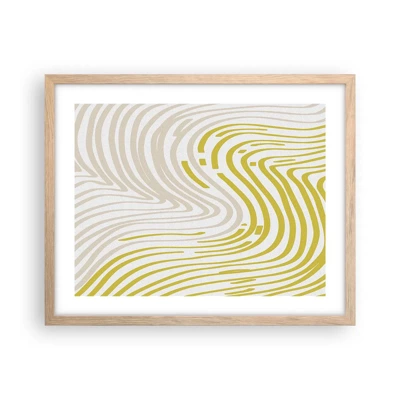 Poster in light oak frame - Composition with a Gentle Curve - 50x40 cm