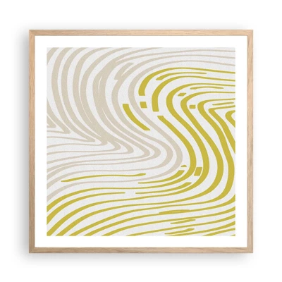 Poster in light oak frame - Composition with a Gentle Curve - 60x60 cm