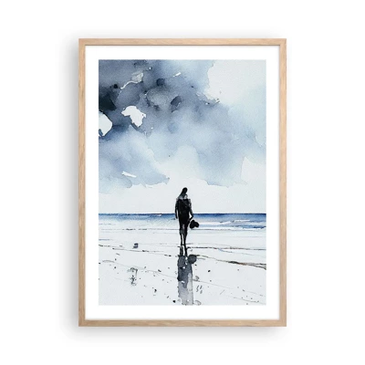 Poster in light oak frame - Conversation with the Sea - 50x70 cm