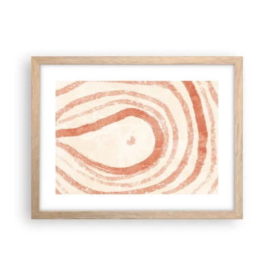 Poster in light oak frame - Coral Circles - Composition - 40x30 cm