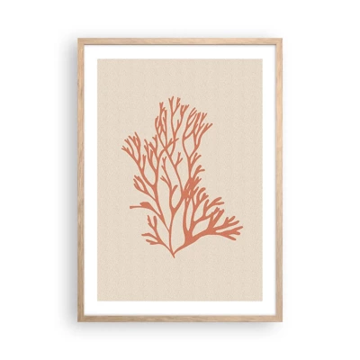 Poster in light oak frame - Coral Filigree - 50x70 cm