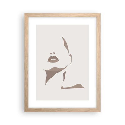 Poster in light oak frame - Created with Light and Shadow - 30x40 cm