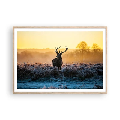 Poster in light oak frame - Crowned in Its Kingdom - 100x70 cm