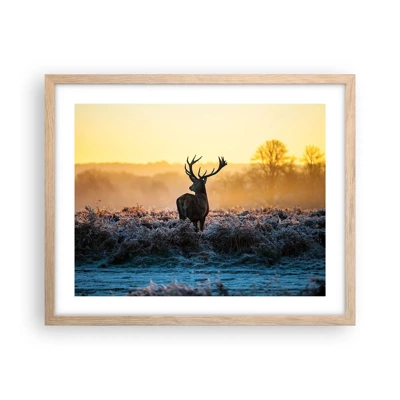 Poster in light oak frame - Crowned in Its Kingdom - 50x40 cm