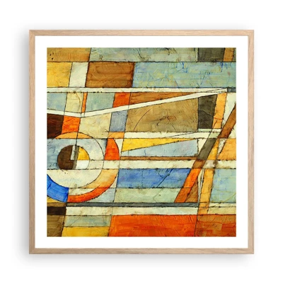 Poster in light oak frame - Cubism on a Construction Site - 60x60 cm