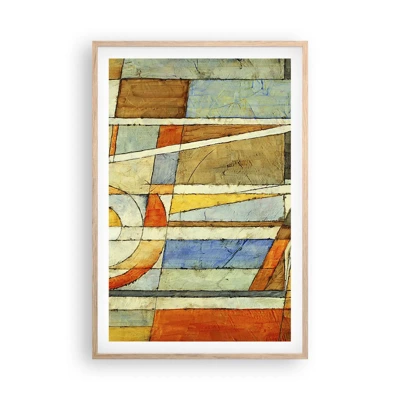 Poster in light oak frame - Cubism on a Construction Site - 61x91 cm