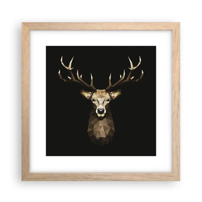 Poster in light oak frame - Cubist Deer - 30x30 cm