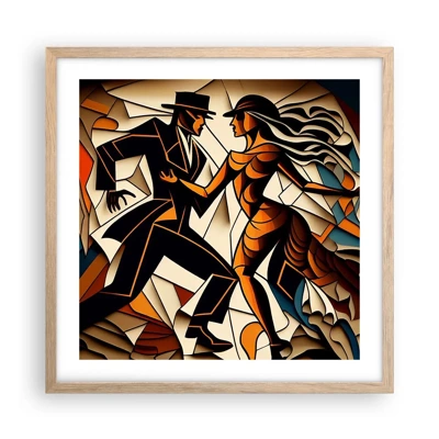 Poster in light oak frame - Dance of Passion  - 50x50 cm