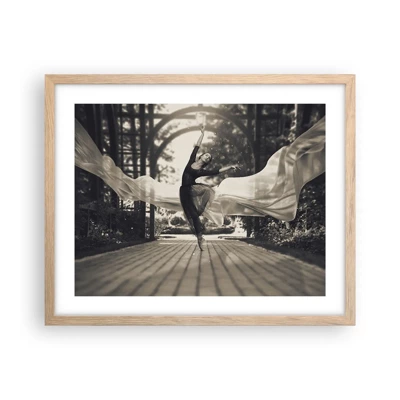 Poster in light oak frame - Dance of the Garden Spirit - 50x40 cm