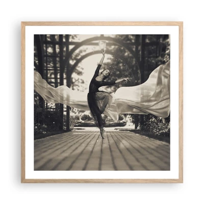 Poster in light oak frame - Dance of the Garden Spirit - 60x60 cm