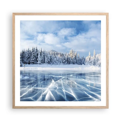 Poster in light oak frame - Dazling and Crystalline View - 60x60 cm