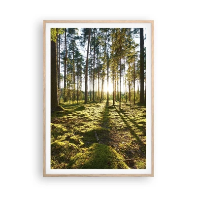 Poster in light oak frame - Deep in the Forest - 70x100 cm