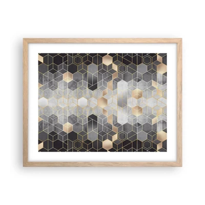 Poster in light oak frame - Diamond Composition - 50x40 cm