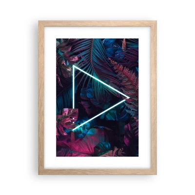 Poster in light oak frame - Disco Style Garden - 30x40 cm