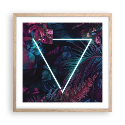 Poster in light oak frame - Disco Style Garden - 50x50 cm