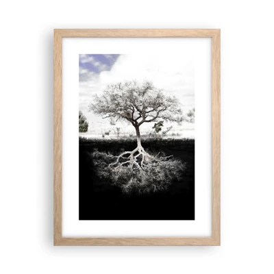 Poster in light oak frame - Discovery of the Nature of the World - 30x40 cm