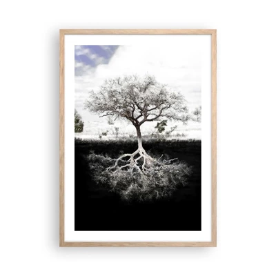 Poster in light oak frame - Discovery of the Nature of the World - 50x70 cm