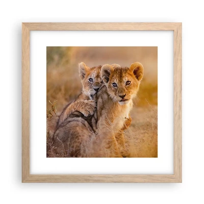 Poster in light oak frame - Do Not Disturb! We Are Playing - 30x30 cm