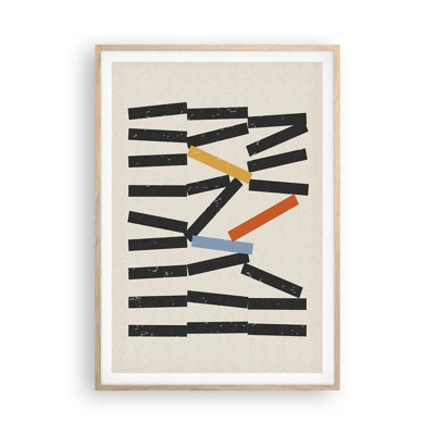 Poster in light oak frame - Domino - Composition - 70x100 cm