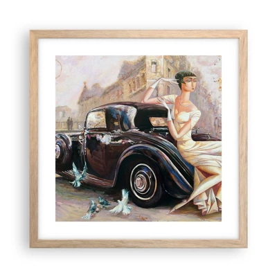 Poster in light oak frame - Elegance - Retro Style - 40x40 cm