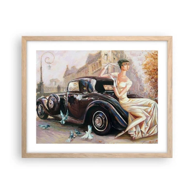 Poster in light oak frame - Elegance - Retro Style - 50x40 cm