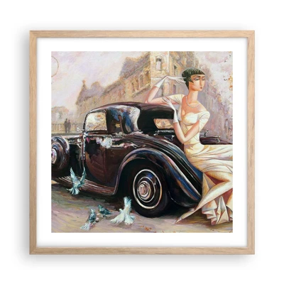 Poster in light oak frame - Elegance - Retro Style - 50x50 cm