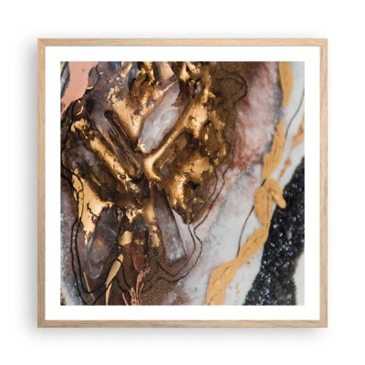 Poster in light oak frame - Element of the Earth - 60x60 cm