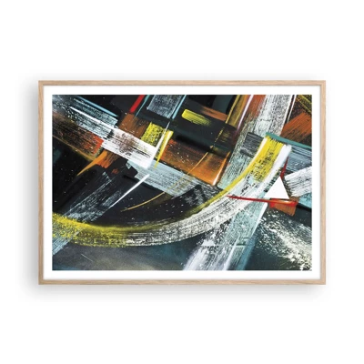 Poster in light oak frame - Energy of Movement - 100x70 cm