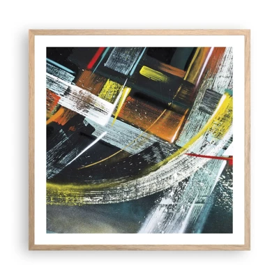 Poster in light oak frame - Energy of Movement - 60x60 cm