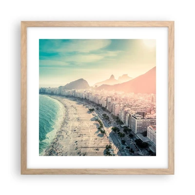 Poster in light oak frame - Eternal Holiday in Rio - 40x40 cm