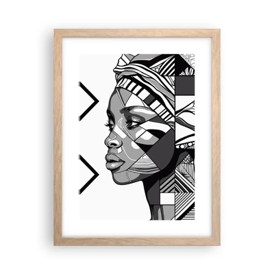 Poster in light oak frame - Ethnic Portrait - 30x40 cm