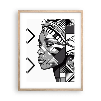 Poster in light oak frame - Ethnic Portrait - 40x50 cm