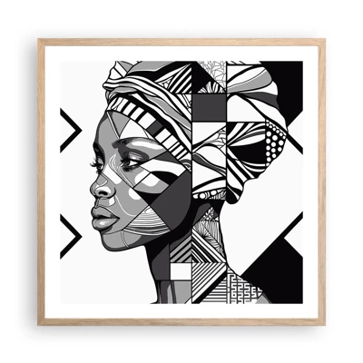 Poster in light oak frame - Ethnic Portrait - 60x60 cm